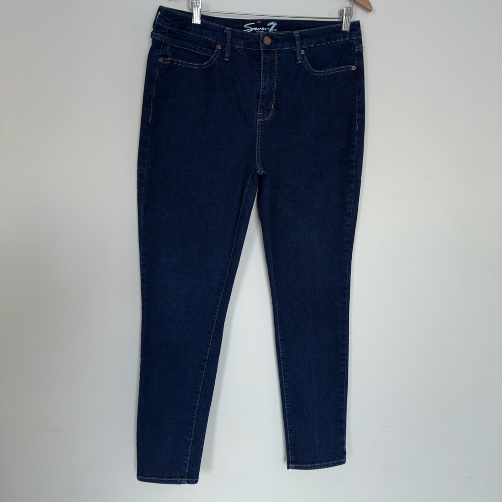 Seven || skinny high rise blue jeans Sz 12